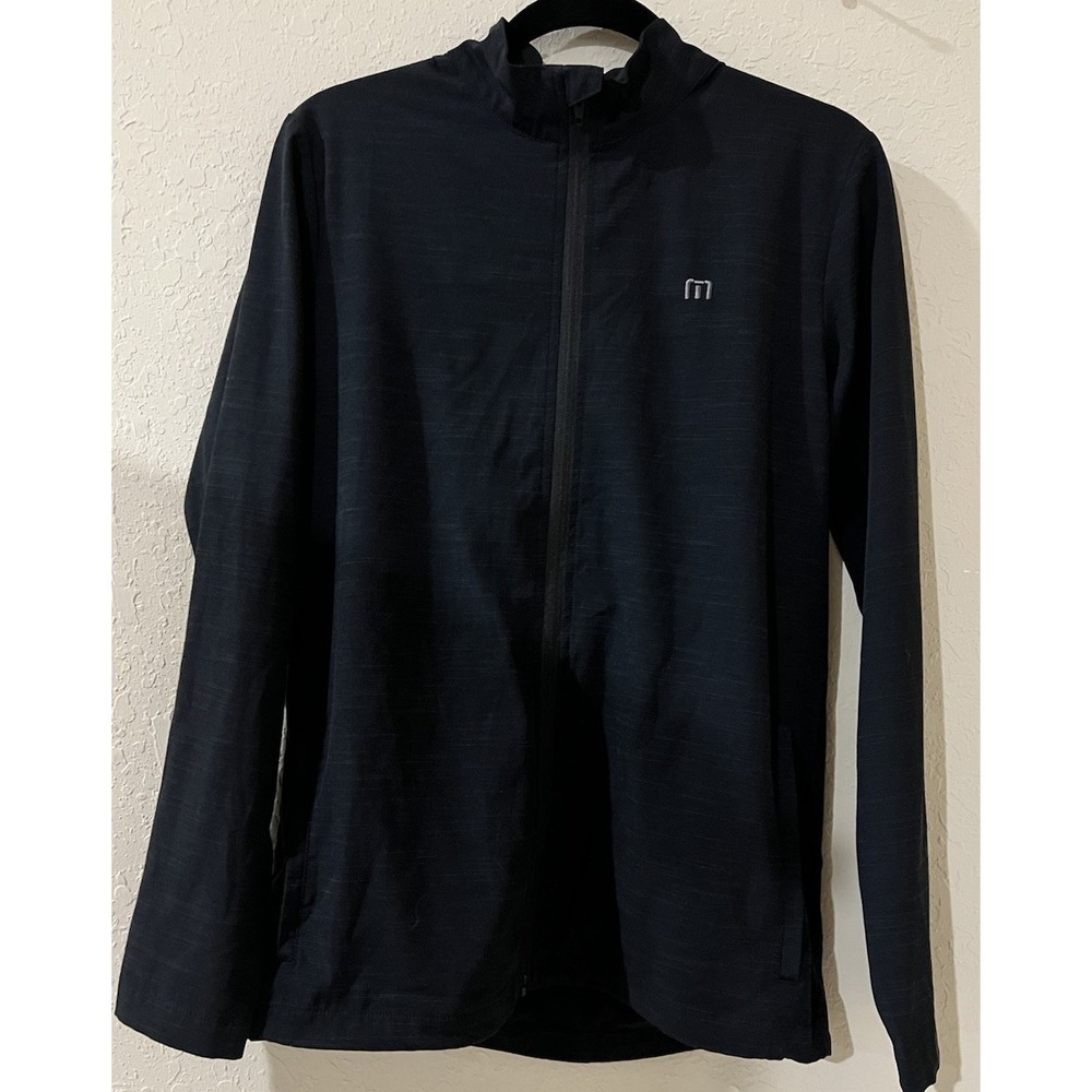 Travis Mathew Jacket Mens Small Black Full Zip Performance Golf Stretch‎ Light